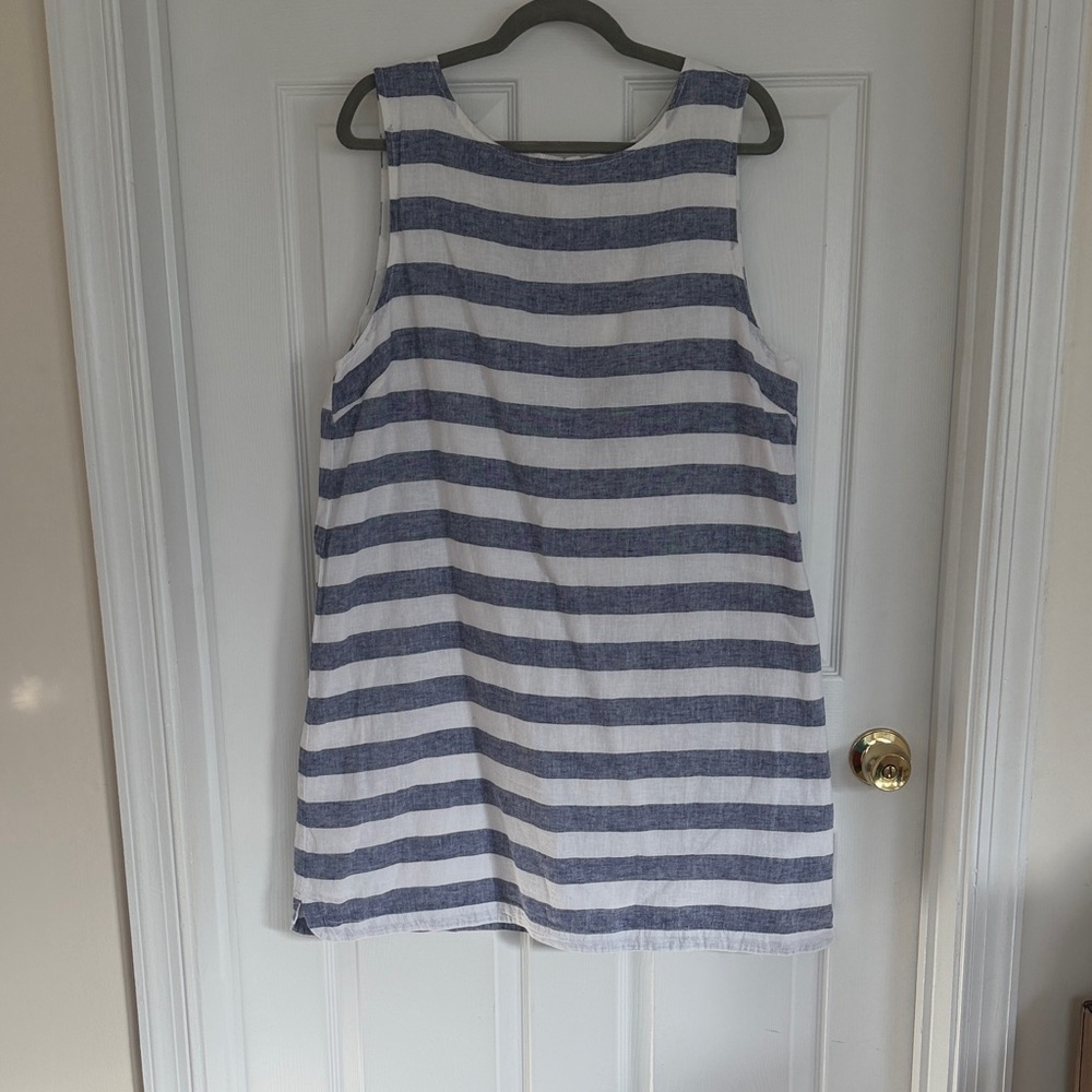 beachlunchlounge Navy and White Striped Sleeveless Dress